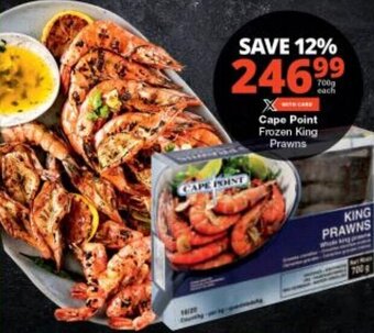 Checkers Cape Point Frozen King Prawns 700g offer