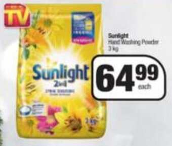 Spar Sunlight Hand Washing Powder 3kg offer