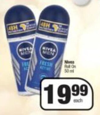 Spar Nivea Roll On 50ml offer