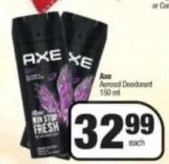 Spar Axe Aerosol Deodorant 150ml offer