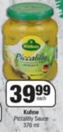 Spar Kühne Piccalilly Sauce 370ml offer