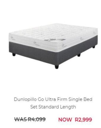 Dunlopillo Go Ultra Firm Single Bed Set Standard Length