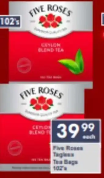 President Hyper Five Roses Tagless Tea Bags 102's offer