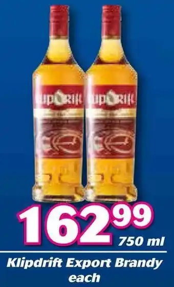 Cambridge Liquor Klipdrift Export Brandy each 750 ml offer