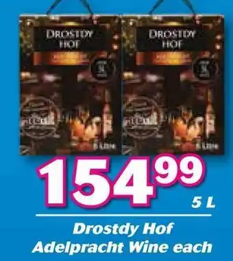 Cambridge Liquor Drostdy Hof Adelpracht Wine each 5L offer