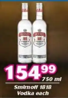 Cambridge Food Smirnoff 1818 Vodka each offer