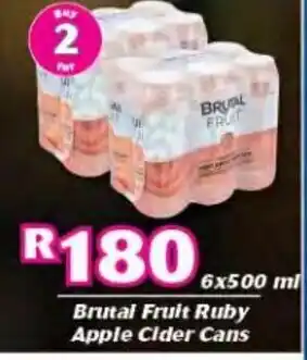 Cambridge Food Brutal Fruit Ruby Apple Cider Cans 6 x 500 ml offer