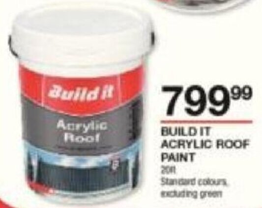 Build It Acrylic Roof Paint 20L offer at Build It