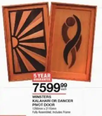Winsters Kalahari or Danger Pivot Door