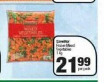 Spar SaveMor Frozen Mixed Vegetables 1kg offer
