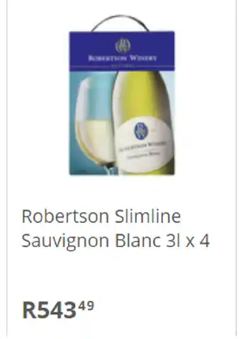 Pick n Pay Liquor Robertson Slimline Sauvignon Blanc 3L x 4 offer