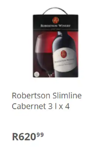 Pick n Pay Liquor Robertson Slimline Cabernet 3L x 4 offer
