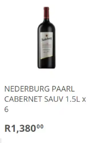 Pick n Pay Liquor Nederburg Paarl Cabernet Sauv 1.5L x 6 offer