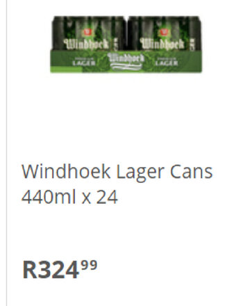 Windhoek Lager Cans 440ml x 24