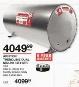 Ariston Trendline Dual Mount Geyser