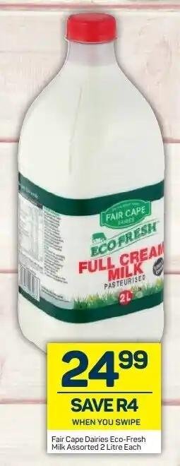 Pick n Pay Fair Cape Dairies Eco-Fresh Milk Assorted 2 Litre Each offer