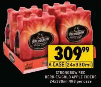 Shoprite Liquor Strongbow Red Berries / Gold Apple Ciders 24 x 330ml per case offer