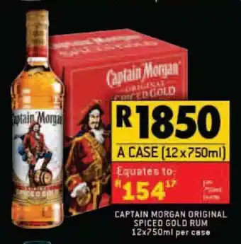 Shoprite Liquor Captain Morgan Original Spiced Gold Rum 12 x 750ml per case offer