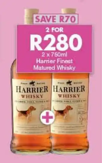 President Liquor 2 x 750ml Harrier Whisky Finest Matured offer