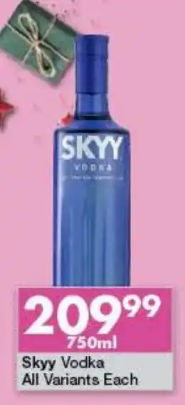 President Liquor Skyy Vodka all variants 750ml offer