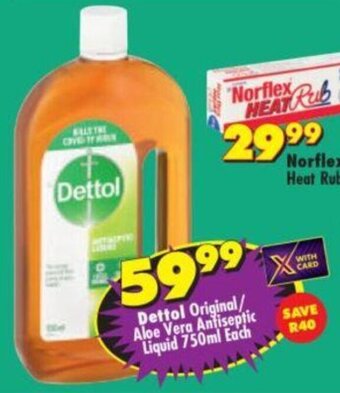 Shoprite Dettol Original / Aloe Vera Antiseptic Liquid 750ml offer