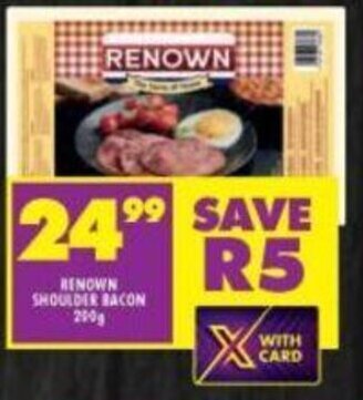 Shoprite Renown Shoulder Bacon 200g offer