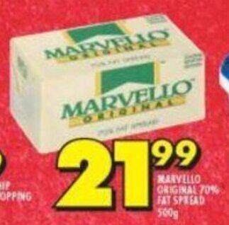 Shoprite Marvello Original 70% Fat Spread 500g offer