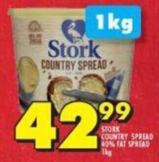Shoprite Stork Country Spread 40% Fat Spread 1kg offer