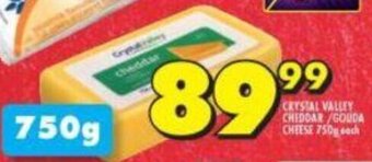 Shoprite Crystal Valley Cheddar / Gouda Cheese 750g offer