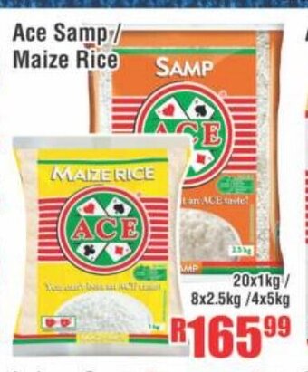 Devland Cash And Carry Ace Samp / Maize Rice 20x1kg / 8x2.5kg / 4.5kg offer