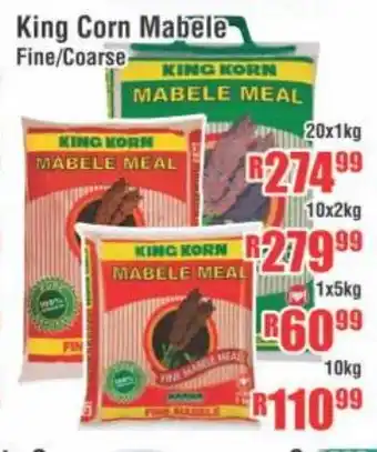 Devland Cash And Carry King Corn Mabele Fine/Coarse 10x2kg offer