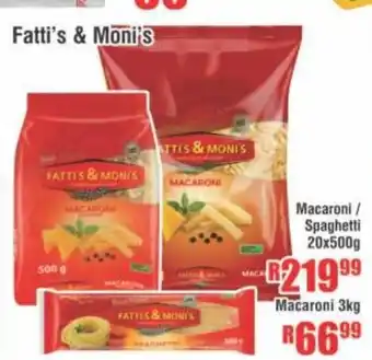 Devland Cash And Carry Fatti's & Moni's Macaroni 3kg offer