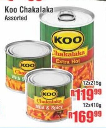 Devland Cash And Carry Koo Chakalaka Assorted 12x215g offer