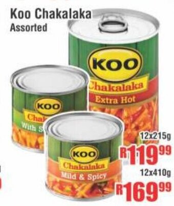 Devland Cash And Carry Koo Chakalaka Assorted 12x410g offer