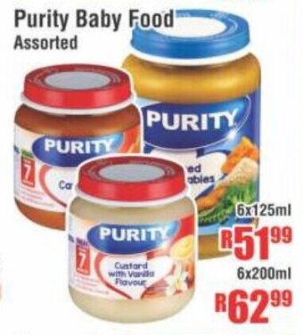 Devland Cash And Carry Purity Baby Food Assorted 6x125ml offer