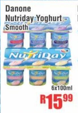 Danone Nutriday Yoghurt Smooth 6x100ml