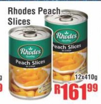 Devland Cash And Carry Rhodes Peach Slices 12x410g offer