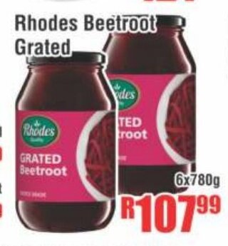 Devland Cash And Carry Rhodes Beetroot Grated 6x780g offer