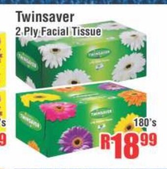 Devland Cash And Carry Twinsaver 2 Ply Facial Tissue 180's offer