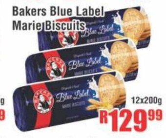 Bakers Blue Label Marie Biscuits 12x200g