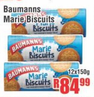 Devland Cash And Carry Baumanns Marie Biscuits 12x150g offer