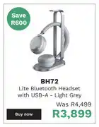 Yealink bh72 lite bluetooth headset with usb-a light grey