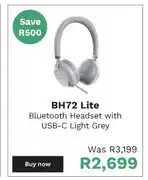 Yealink bh72 lite bluetooth headset with usb-c light grey