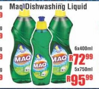Maq Dishwashing Liquid 6x400ml