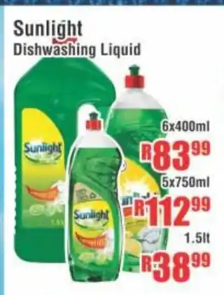 Devland Cash And Carry Sunlight Dishwashing Liquid 5x750ml offer