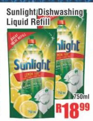 Devland Cash And Carry Sunlight Dishwashing Liquid Refill 750ml offer