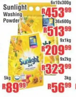 Devland Cash And Carry Sunlight Washing Powder 36x600g offer