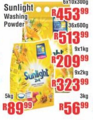 Devland Cash And Carry Sunlight Washing Powder 9x2kg offer