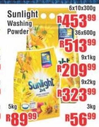 Devland Cash And Carry Sunlight Washing Powder 3kg offer