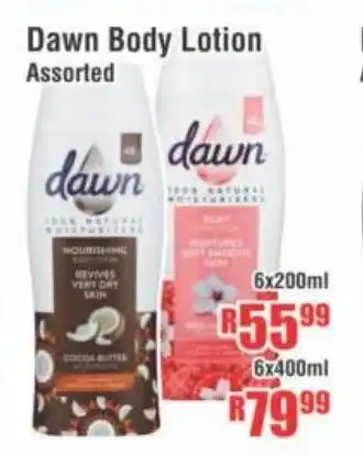 Devland Cash And Carry Dawn Body Lotion Assorted 6x400ml offer